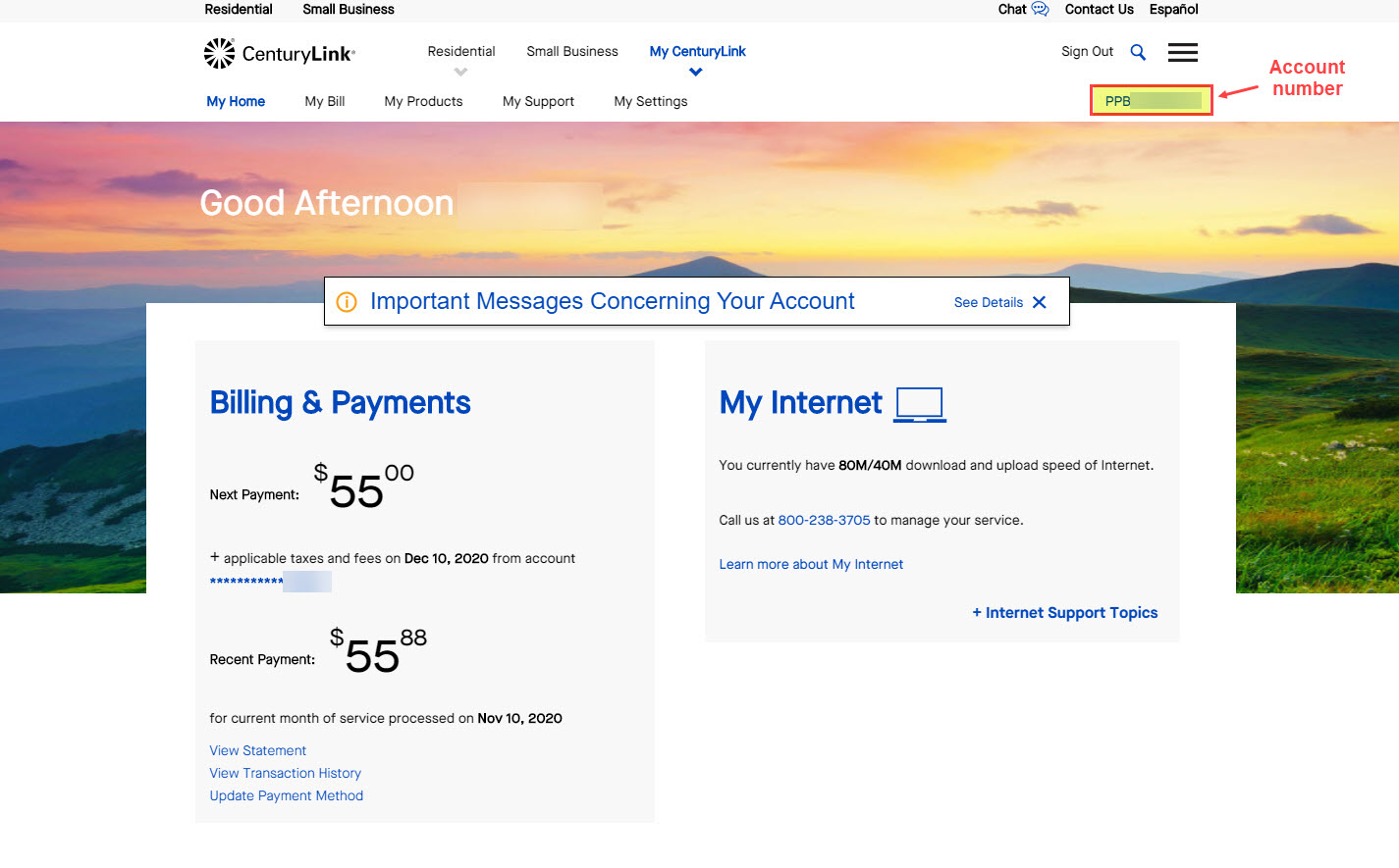 How to pay your bill in My CenturyLink | Brightspeed